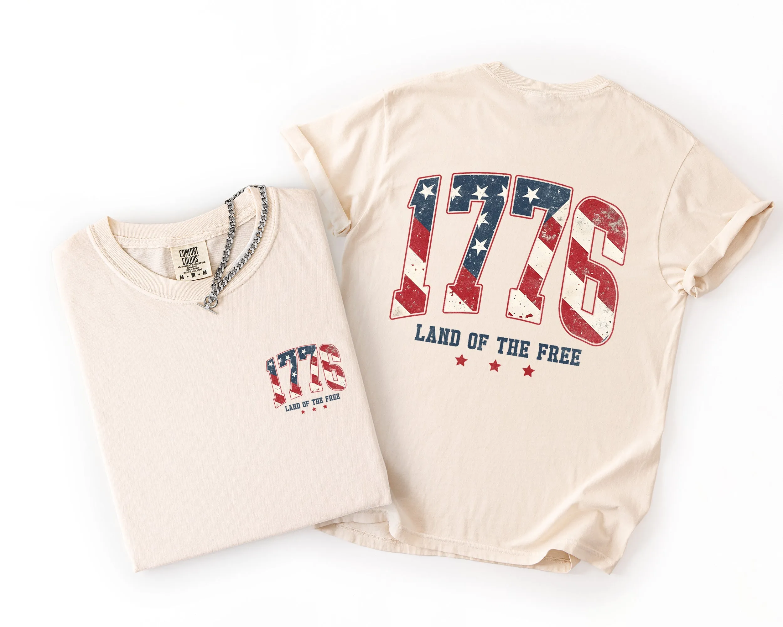 1776, Land Of The Free, USA, America, 4th of July, US Flag Comfort Colors T-Shirt sold by Refinery Number One