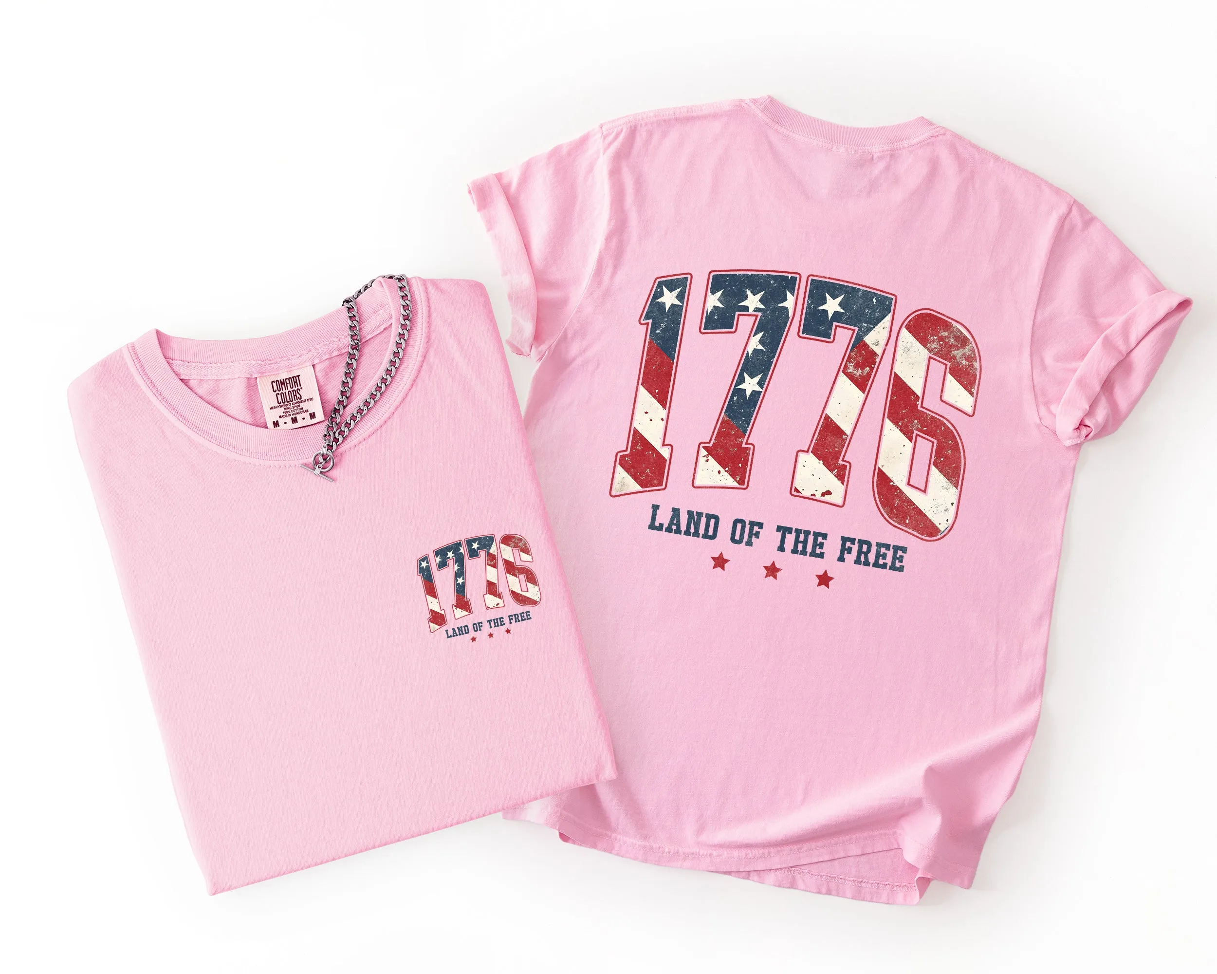 1776, Land Of The Free, USA, America, 4th of July, US Flag Comfort Colors T-Shirt sold by Refinery Number One product image thumbnail 4