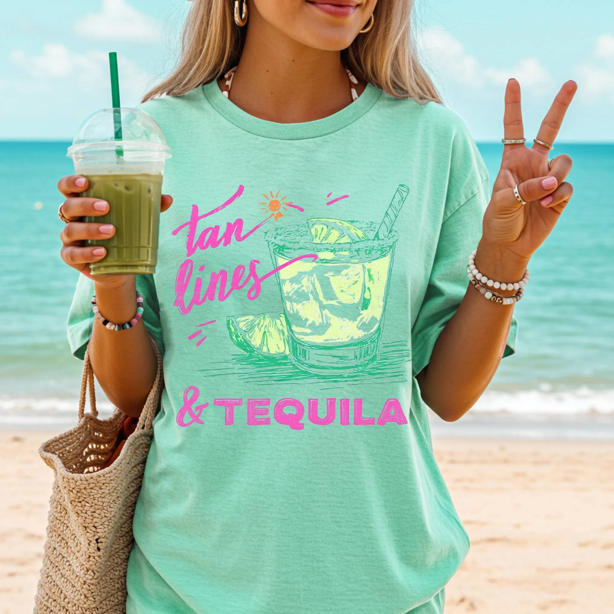 Tan Lines And Tequila, Margarita Beach Ready, Vacation, Sunshine, Summer Fun Comfort Colors T-Shirt sold by Refinery Number One product image thumbnail 5