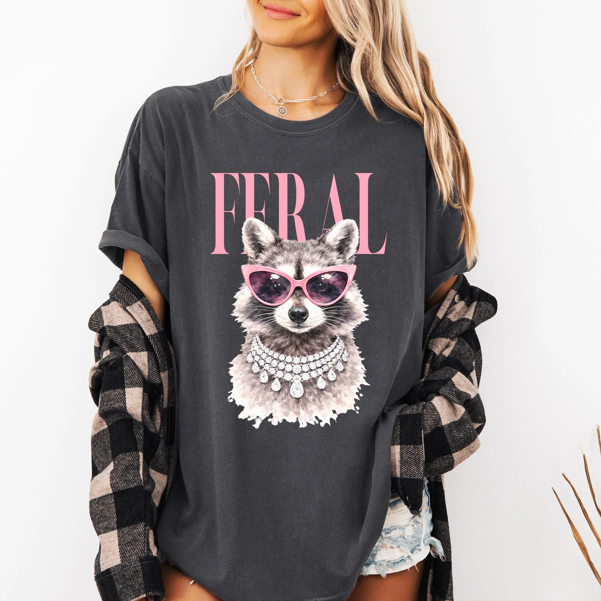 Feral Raccoon, Fashion, Funny, Chic, Sassy Comfort Colors T-Shirt sold by Refinery Number One product image thumbnail 2