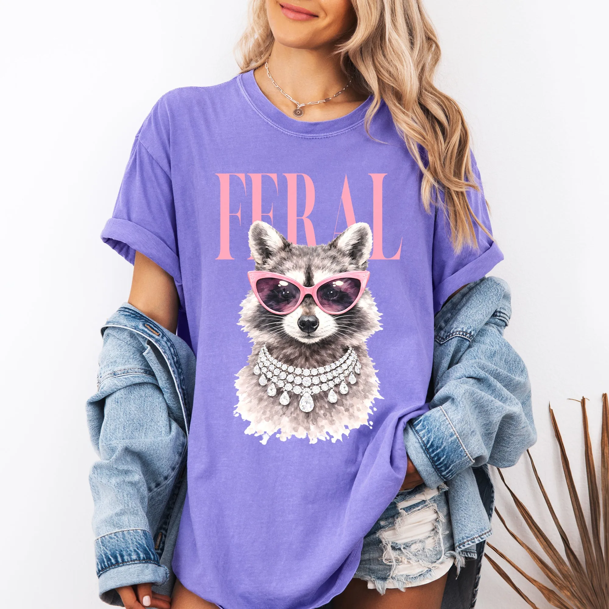 Feral Raccoon, Fashion, Funny, Chic, Sassy Comfort Colors T-Shirt sold by Refinery Number One product image thumbnail 3