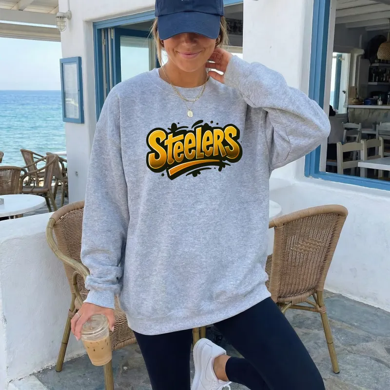 Retro Football Team Graffiti Designs, 80s Vibe, Sports, Game Day Sweatshirt made by Refinery Number One
