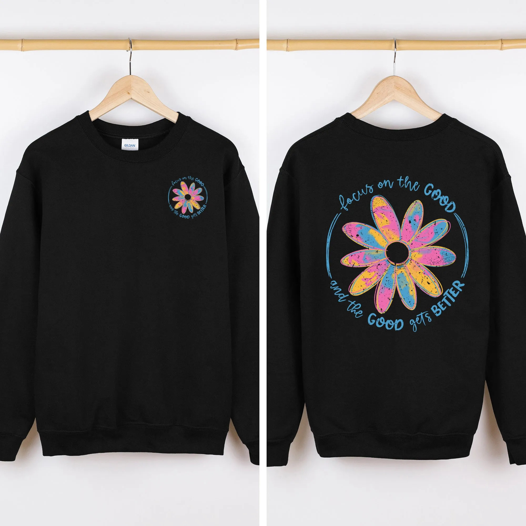 Focus On The Good Front And Back Mental Health Positivity Message For Everyday Wellness Sweatshirt sold by Refinery Number One product image thumbnail 3