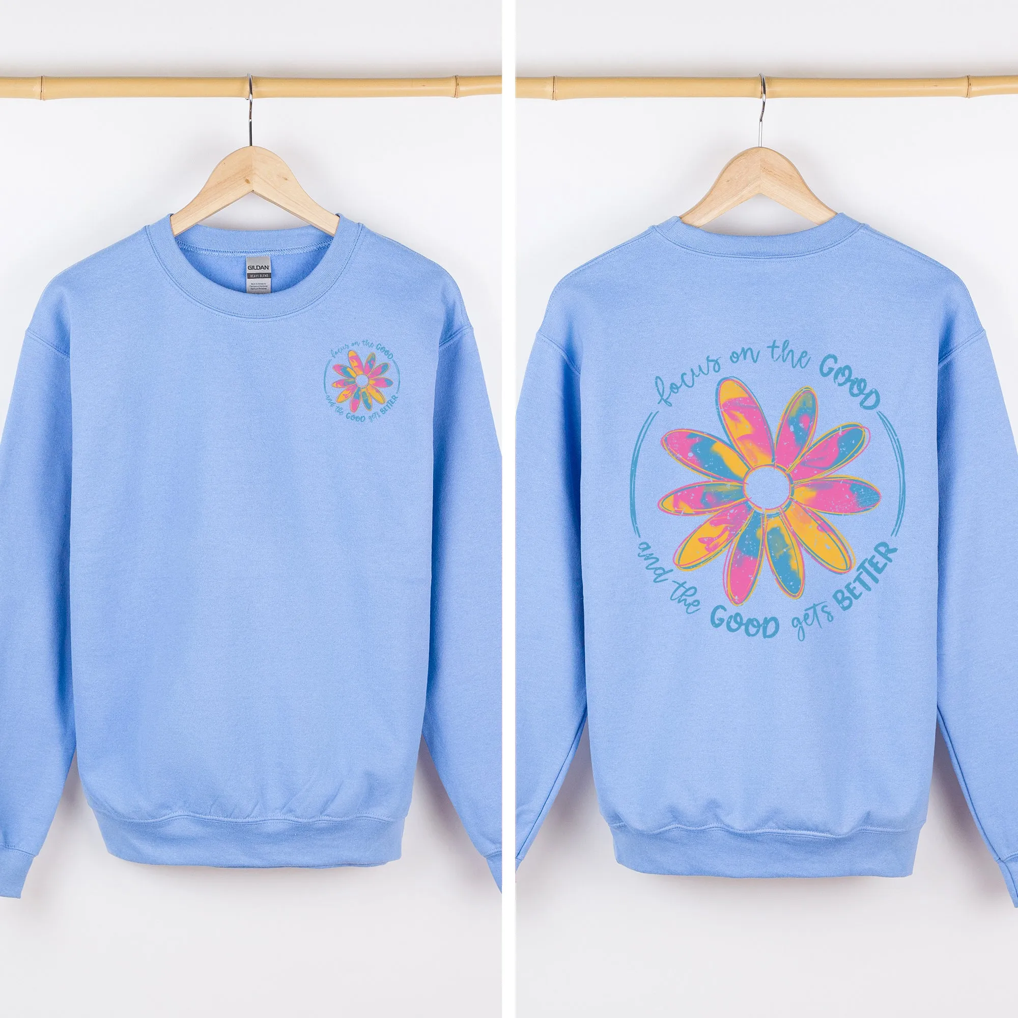 Focus On The Good Front And Back Mental Health Positivity Message For Everyday Wellness Sweatshirt sold by Refinery Number One product image thumbnail 4