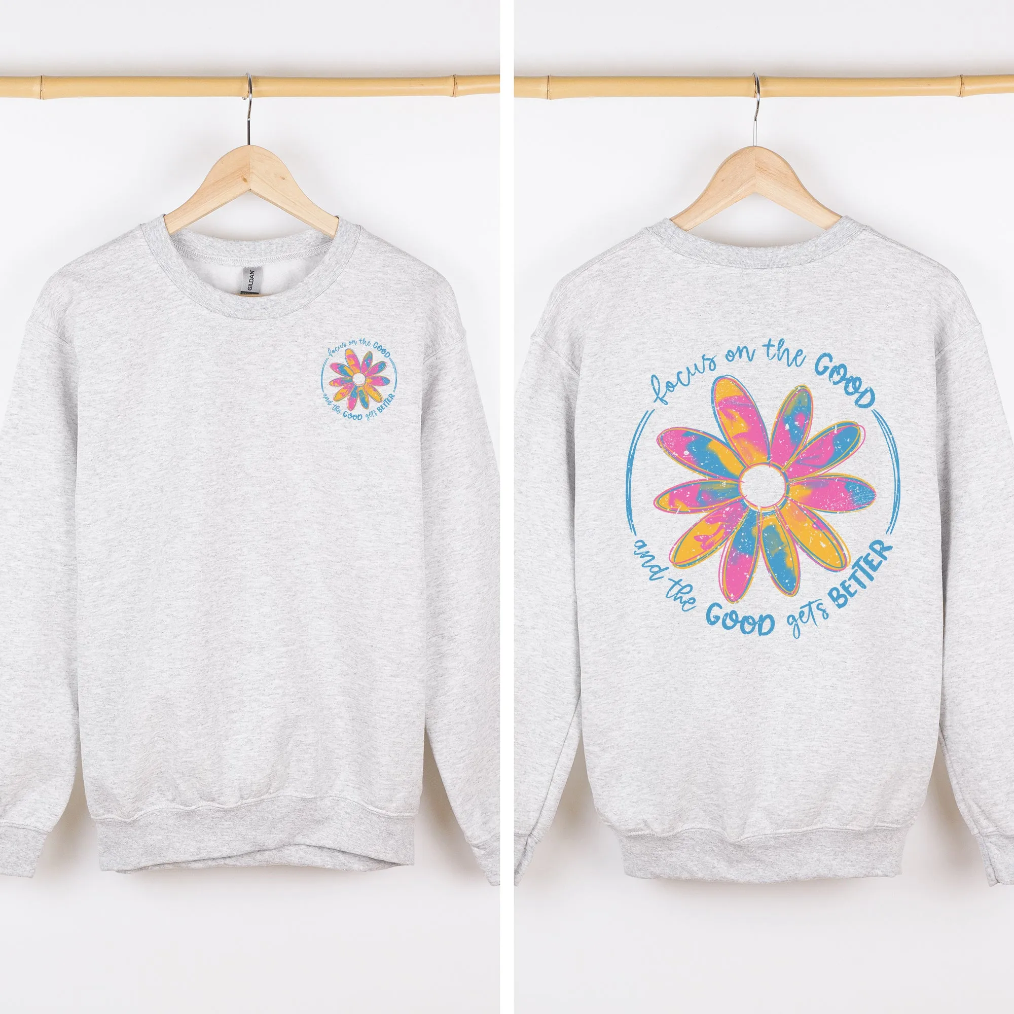 Focus On The Good Front And Back Mental Health Positivity Message For Everyday Wellness Sweatshirt sold by Refinery Number One product image thumbnail 2