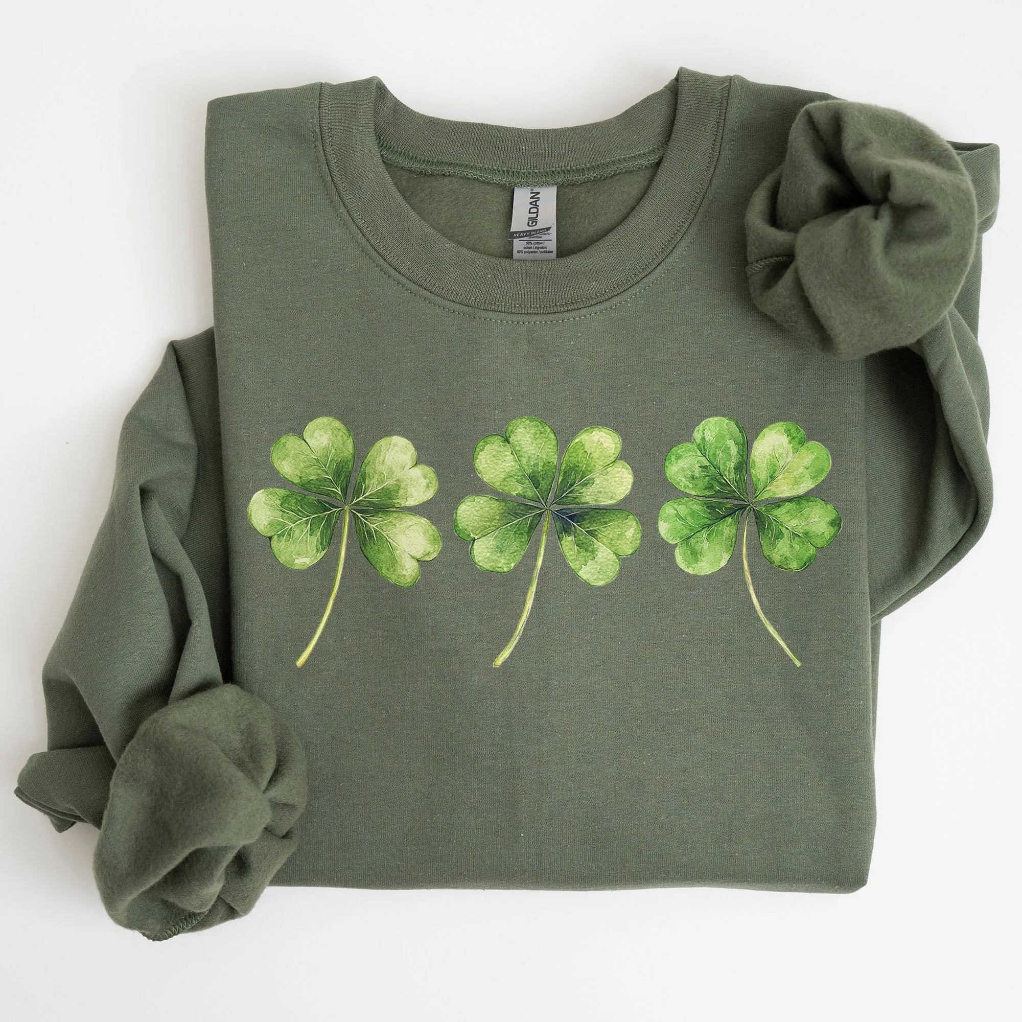 Shamrock Clover Retro St Paddy's Day Lucky Irish Charm Irish Heritage Sweatshirt sold by Refinery Number One product image thumbnail 4
