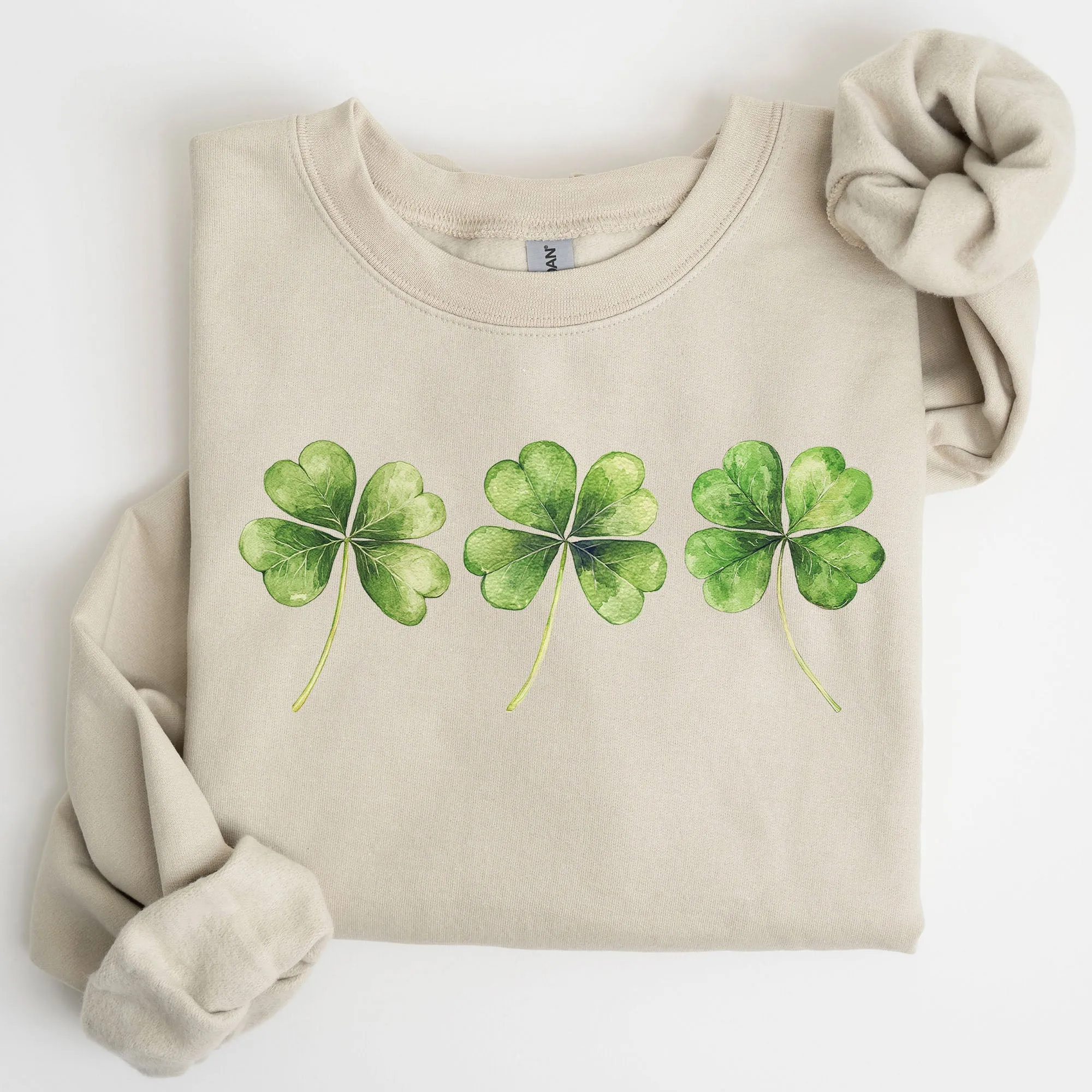 Shamrock Clover Retro St Paddy's Day Lucky Irish Charm Irish Heritage Sweatshirt sold by Refinery Number One product image thumbnail 3
