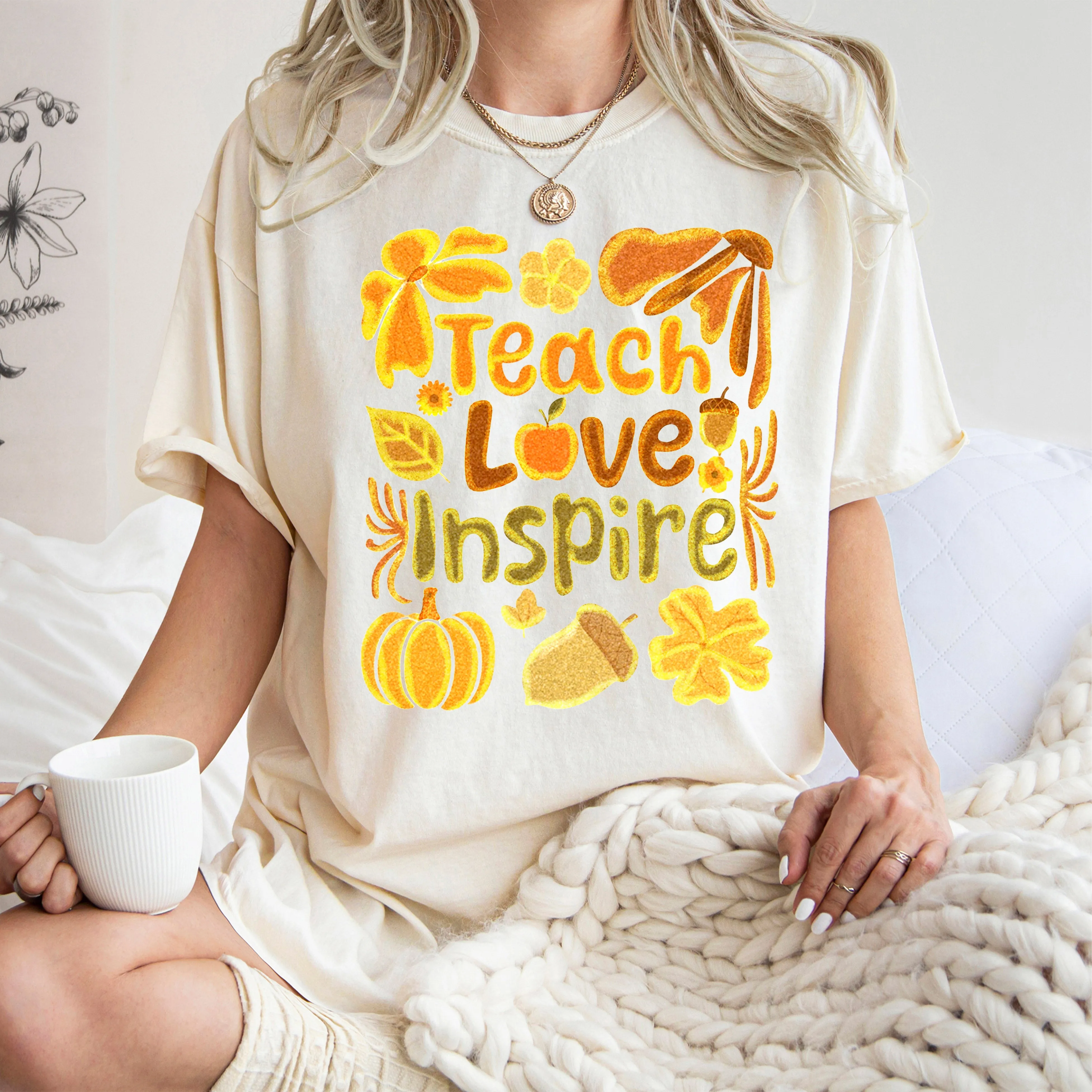 Teach Love Inspire Teacher Appreciation Back To School Motto Fall Season Comfort Colors Tee sold by Refinery Number One product image thumbnail 3