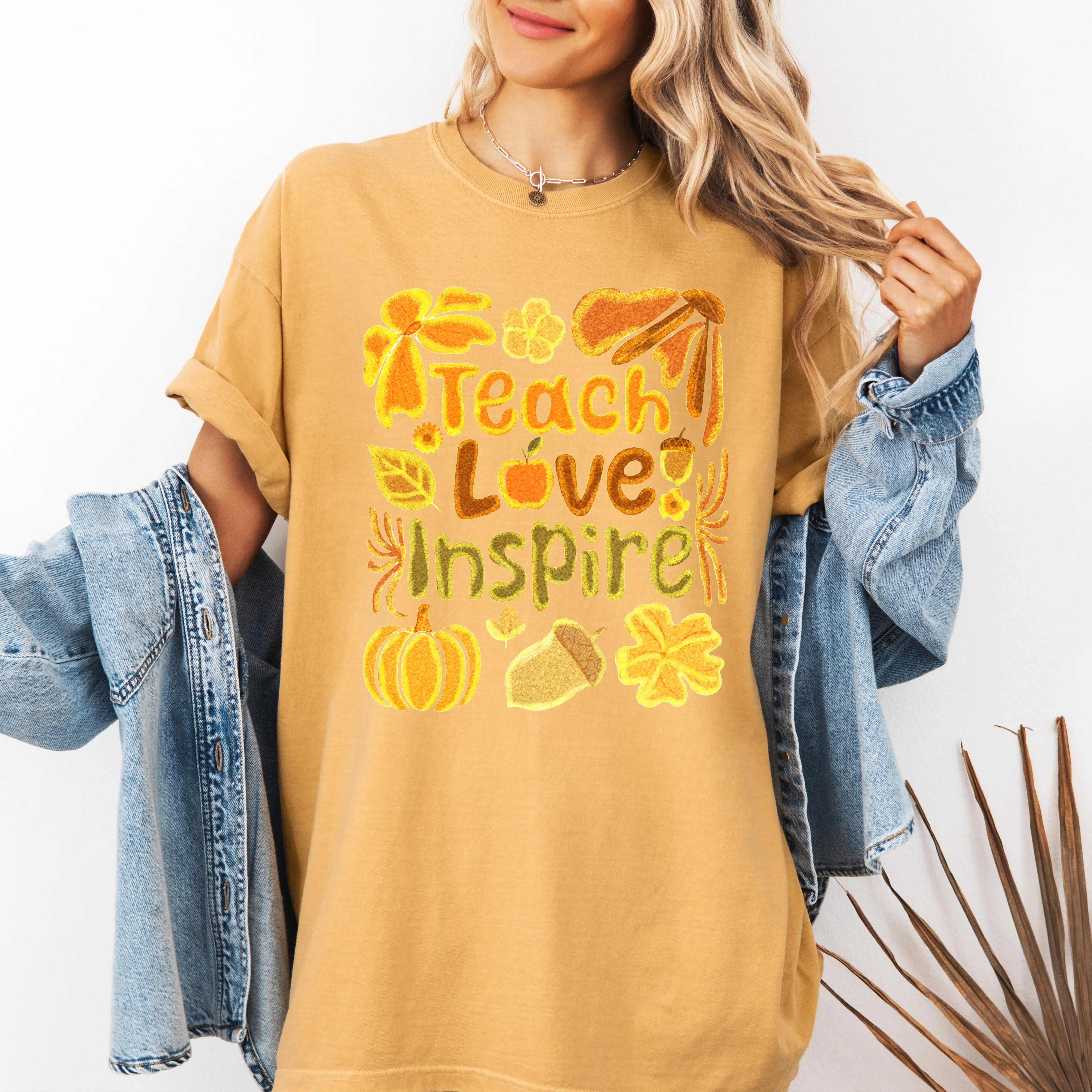 Teach Love Inspire Teacher Appreciation Back To School Motto Fall Season Comfort Colors Tee sold by Refinery Number One product image thumbnail 5