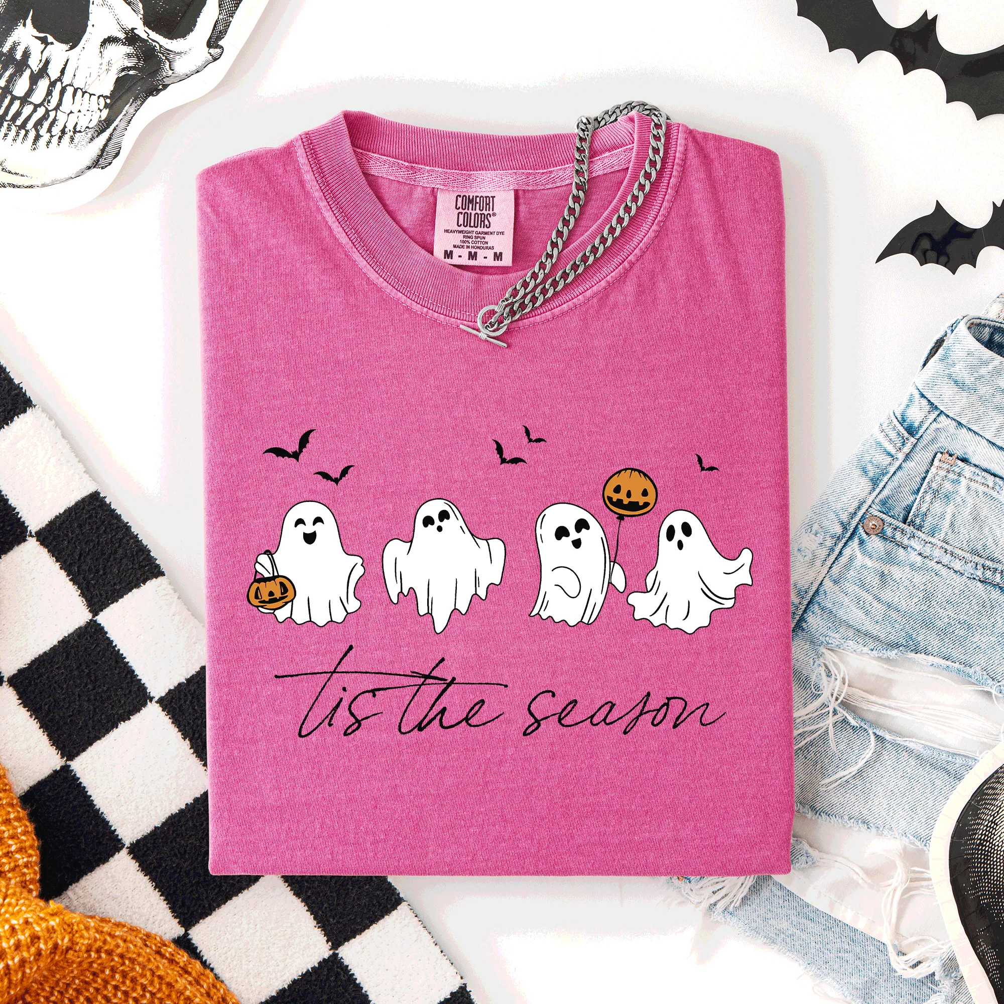 Tis The Season, Cute Ghosts Halloween Comfort Colors Tee sold by Refinery Number One product image thumbnail 2