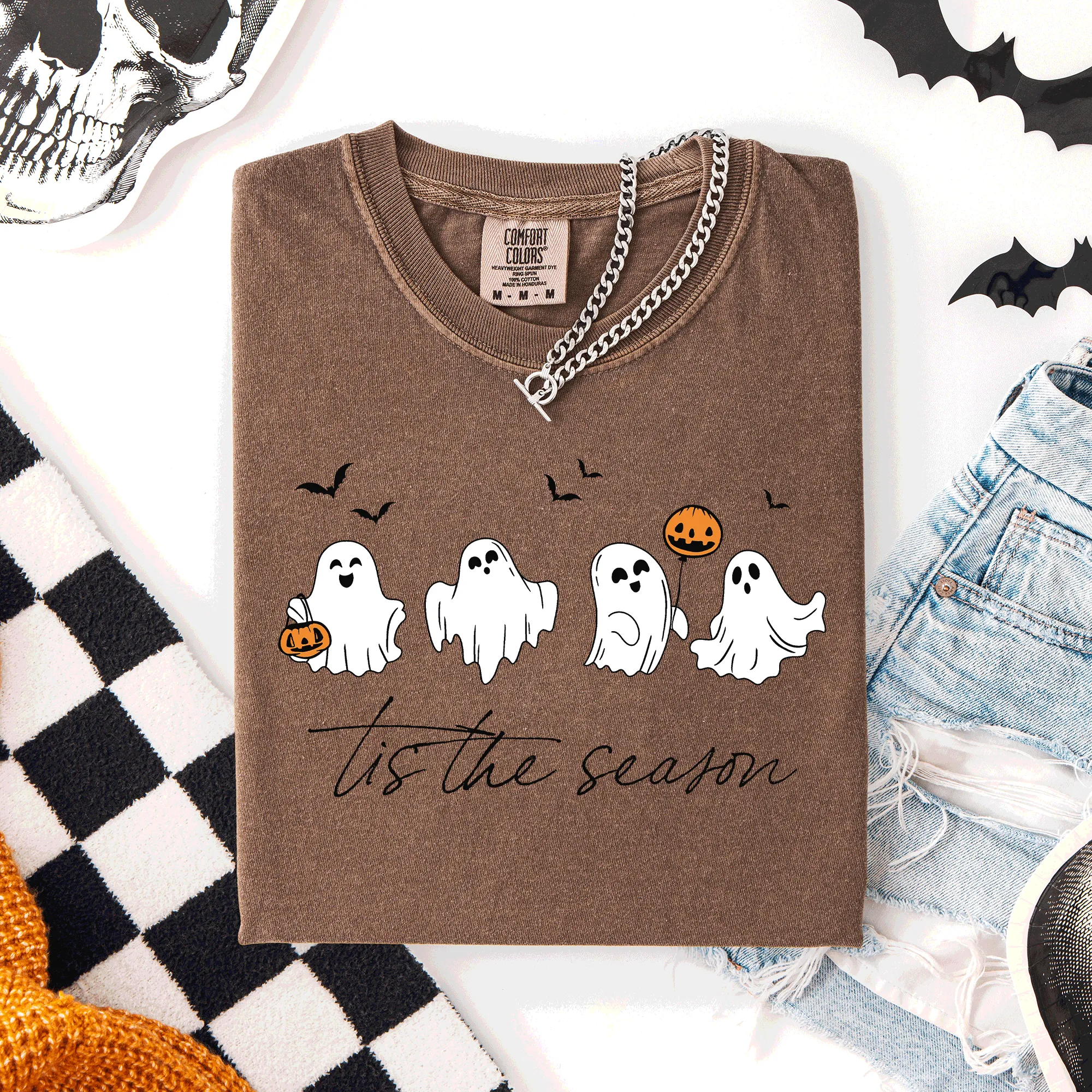 Tis The Season, Cute Ghosts Halloween Comfort Colors Tee sold by Refinery Number One product image thumbnail 5