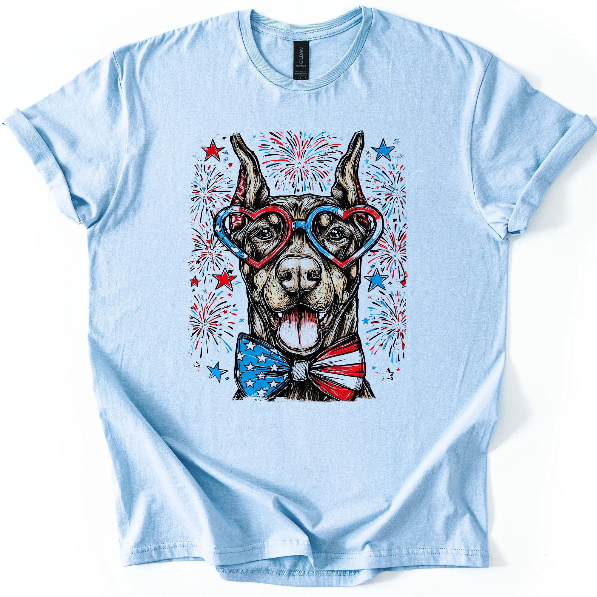Doberman Patriotic Dog USA Flag Stars And Stripes Edition Graphic Tee For Proud Pet Lovers sold by Refinery Number One product image thumbnail 2