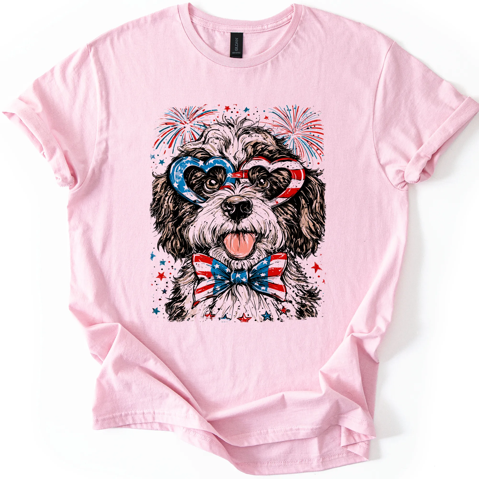 Portuguese Water Dog Patriotic USA America 4th Of July Graphic Tee For Pet Lovers sold by Refinery Number One product image thumbnail 2
