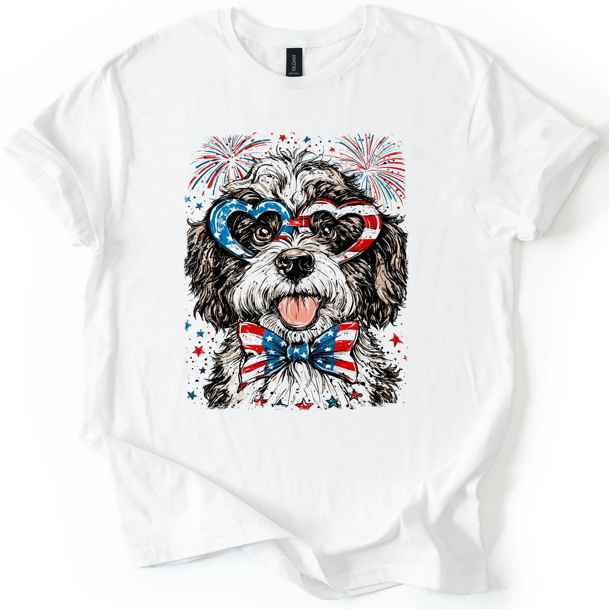 Portuguese Water Dog Patriotic USA America 4th Of July Graphic Tee For Pet Lovers sold by Refinery Number One product image thumbnail 5