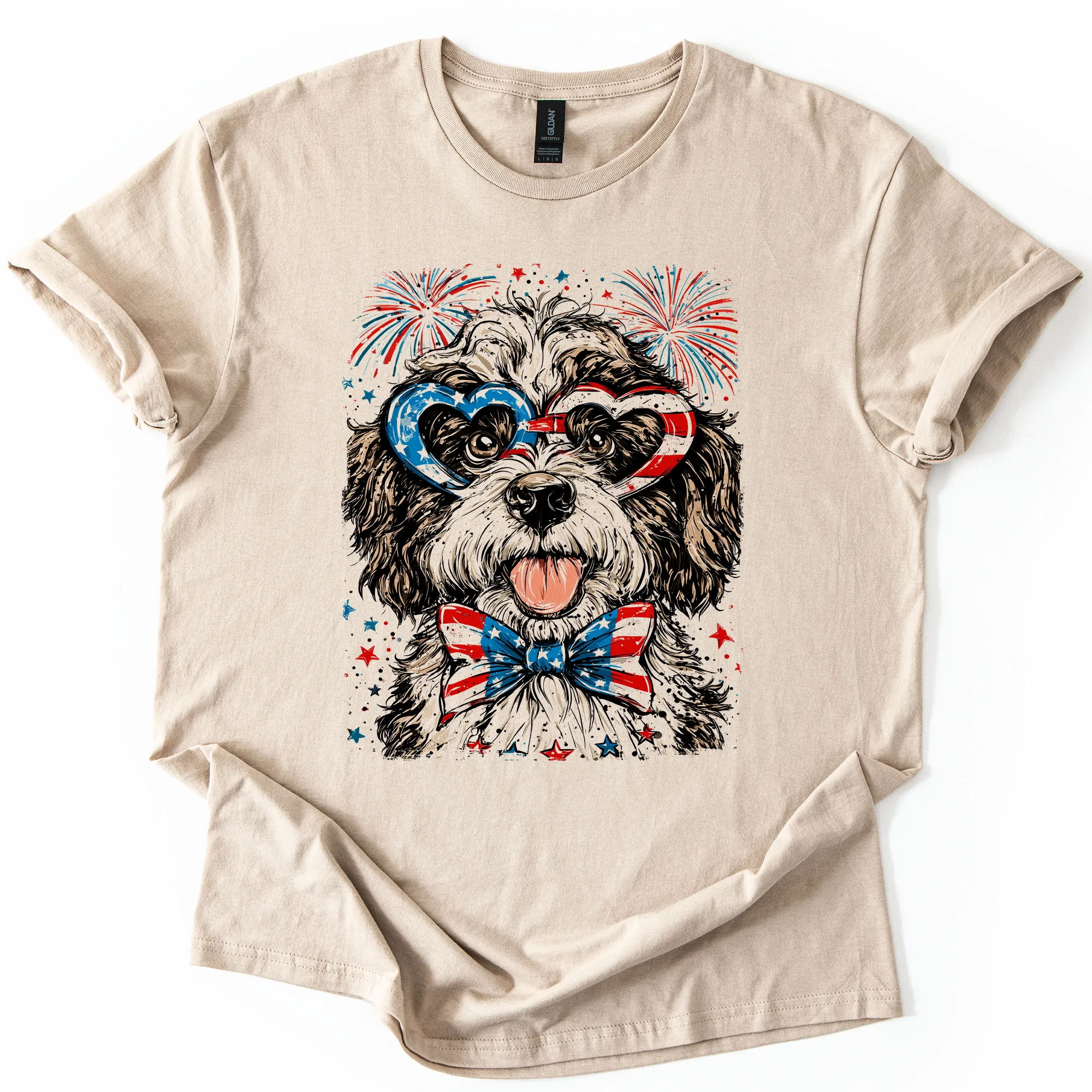 Portuguese Water Dog Patriotic USA America 4th Of July Graphic Tee For Pet Lovers sold by Refinery Number One product image thumbnail 3