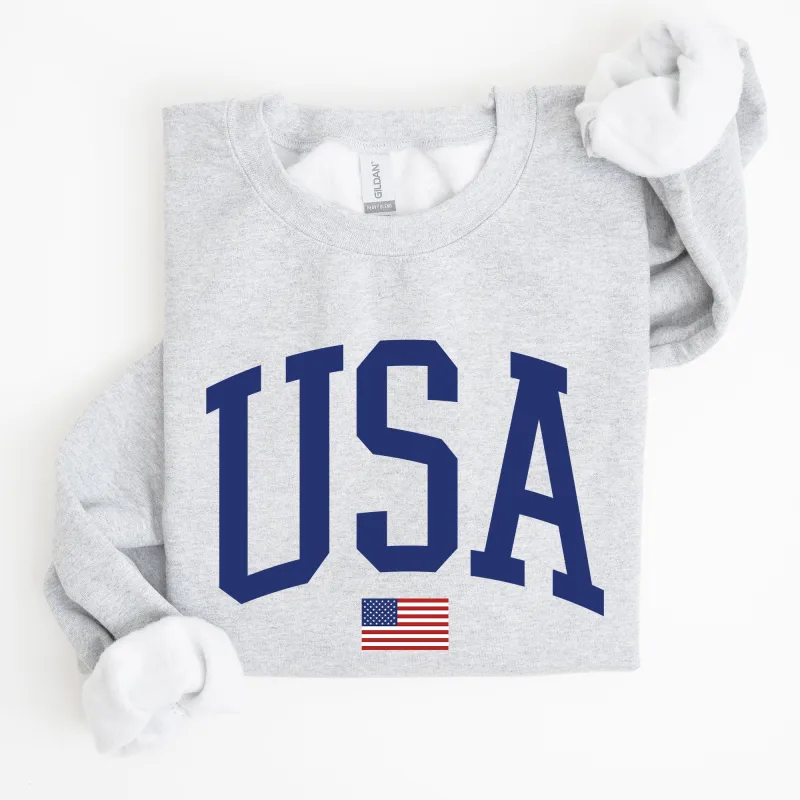 USA Flag Blue Patriotic 4th Of July American Pride Stars And Stripes Celebration Flag Design Sweatshirt made by Refinery Number One