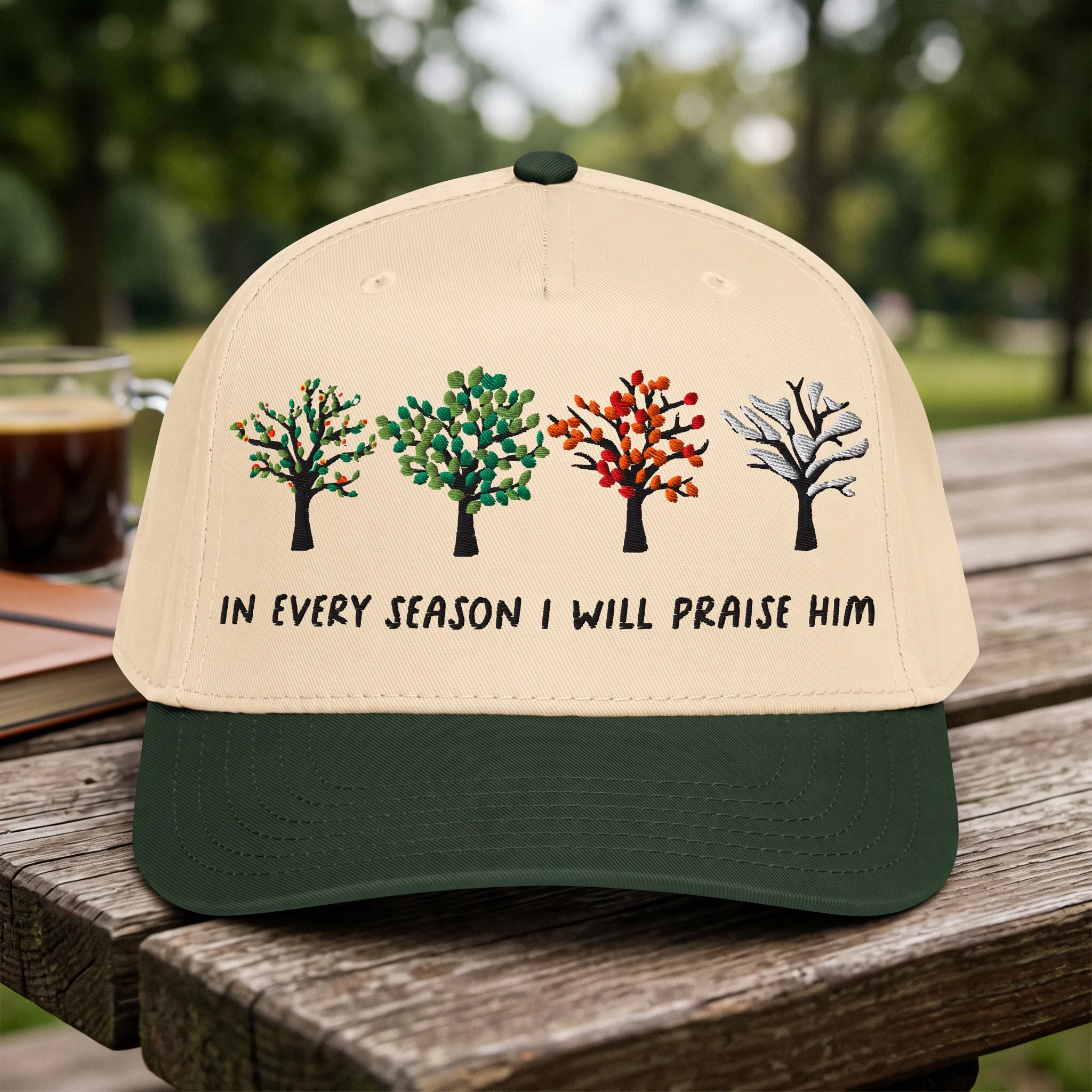 Embroidered Bible Verse, In Every Season, Faith, Gospel, Christian Quote Hat sold by Refinery Number One product image thumbnail 3