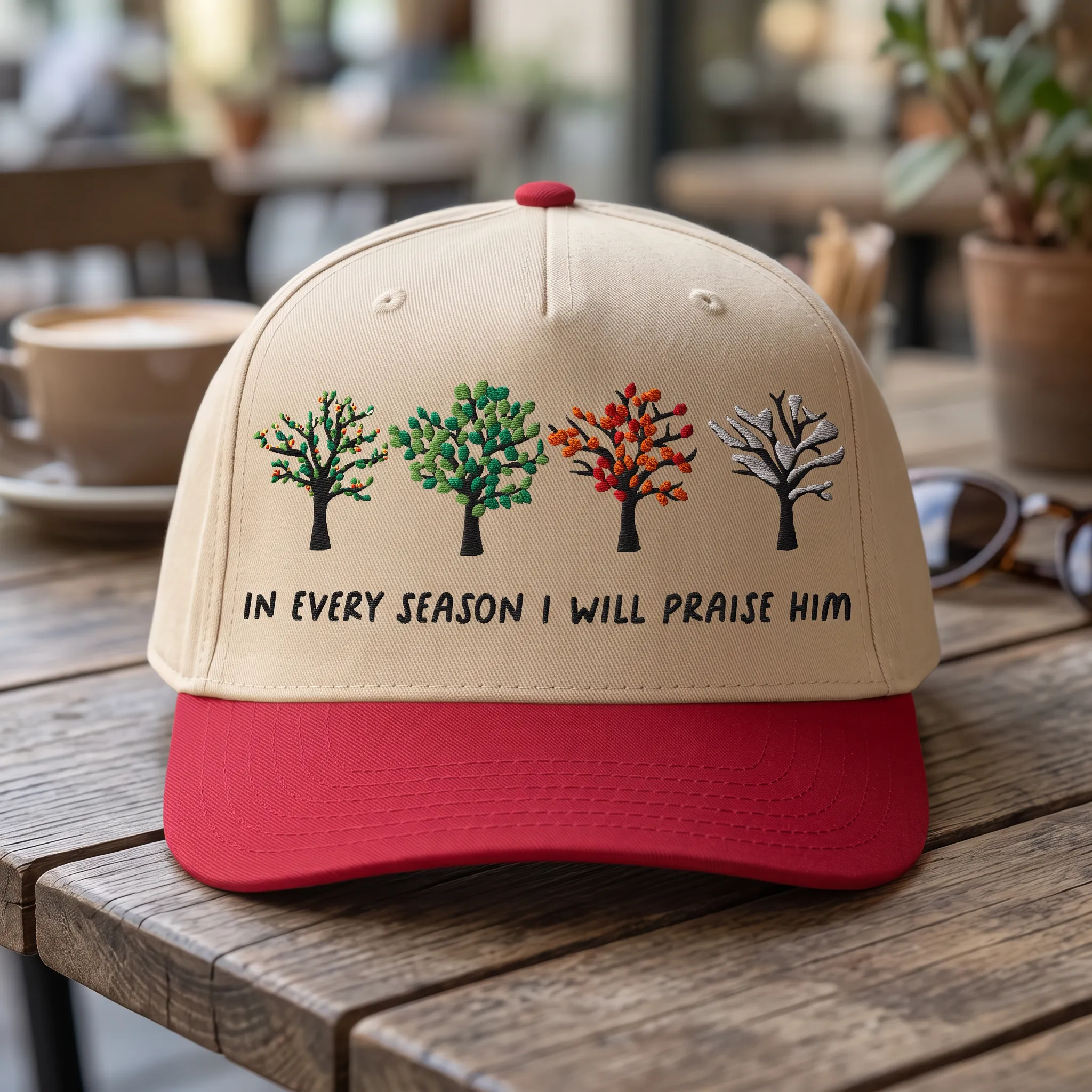 Embroidered Bible Verse, In Every Season, Faith, Gospel, Christian Quote Hat sold by Refinery Number One product image thumbnail 4
