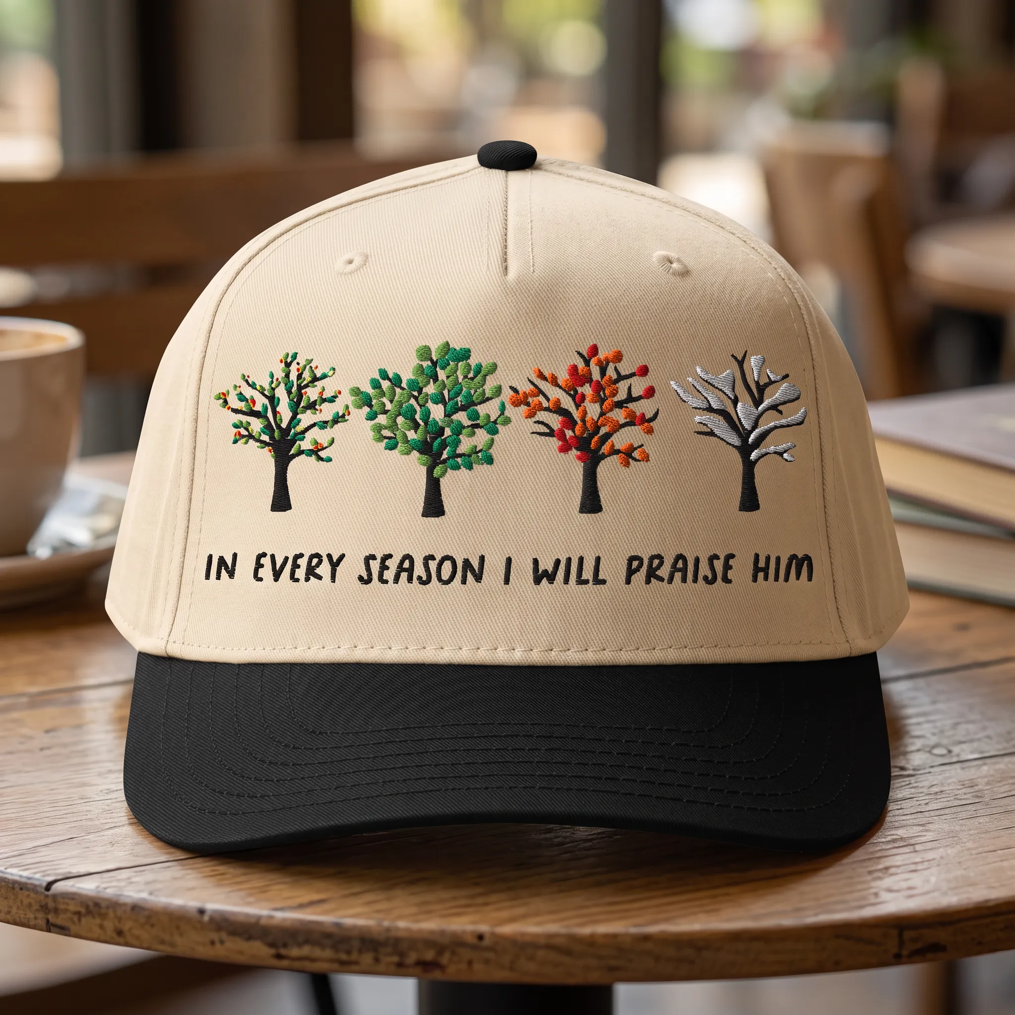Embroidered Bible Verse, In Every Season, Faith, Gospel, Christian Quote Hat sold by Refinery Number One product image thumbnail 2