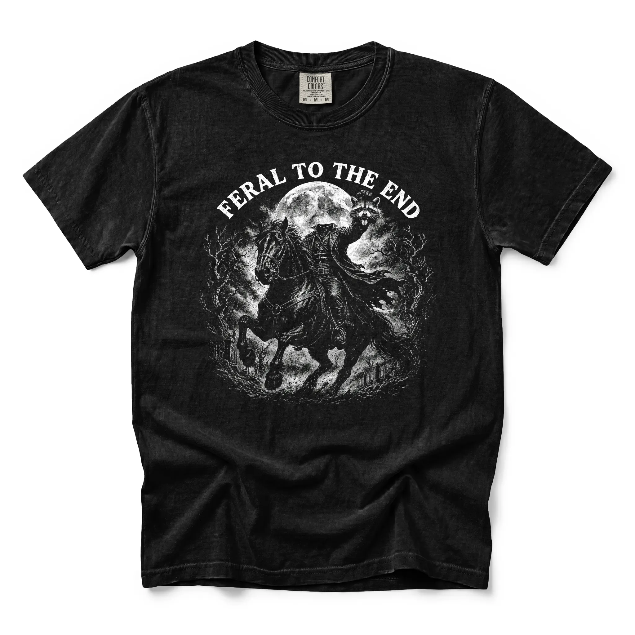 Raccoon Feral Headless Horseman, Funny, Spooky Halloween Comfort Colors Tee sold by Refinery Number One product image thumbnail 5