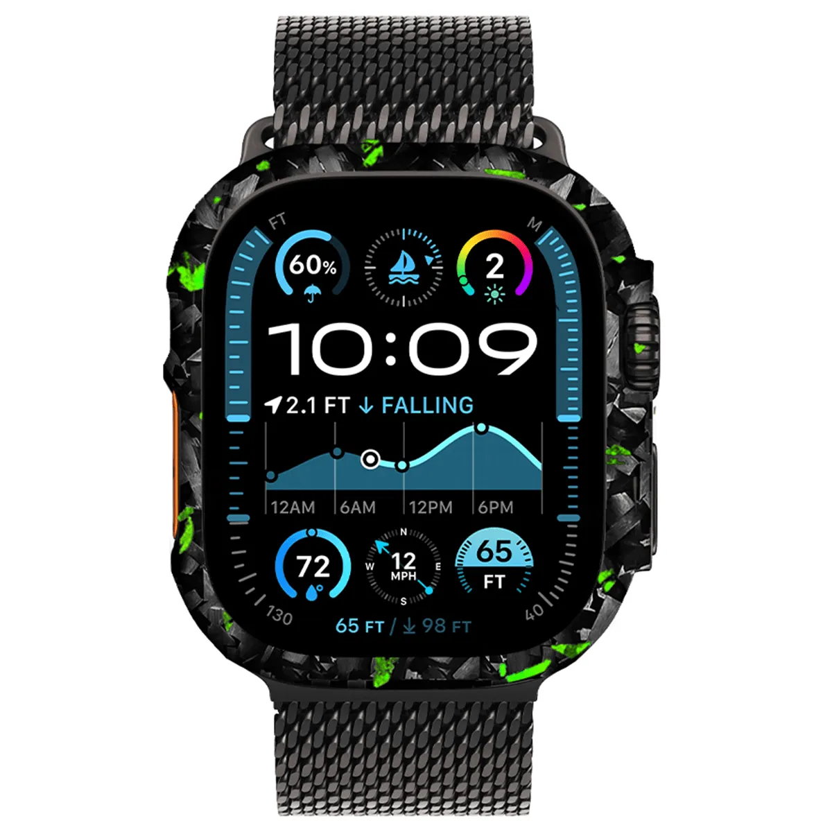 Apple Watch Green Flake Forged Carbon Fiber Case sold by Simply Carbon Fiber product image thumbnail 2