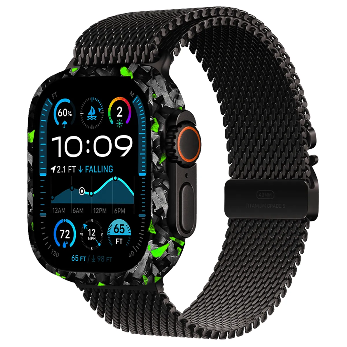 Apple Watch Green Flake Forged Carbon Fiber Case sold by Simply Carbon Fiber