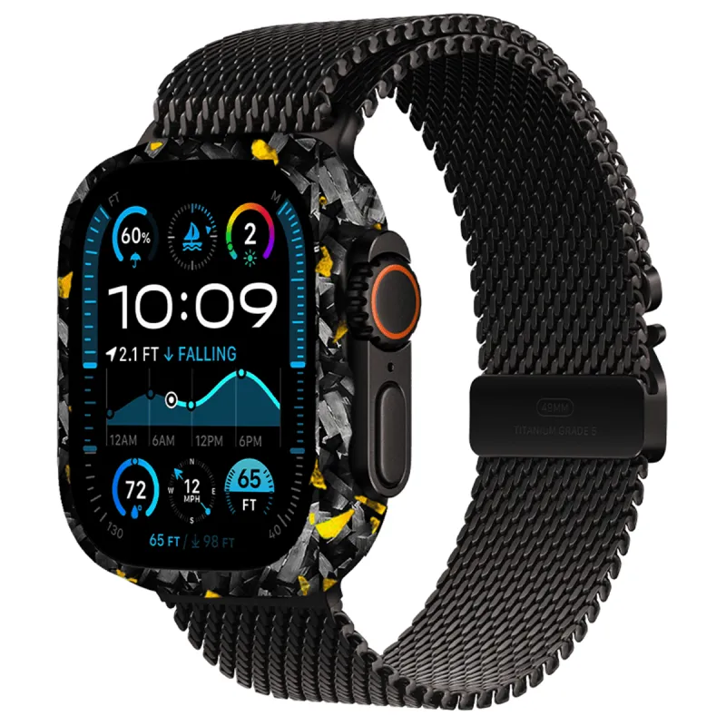 Apple Watch Gold Flake Forged Carbon Fiber Case sold by Simply Carbon Fiber