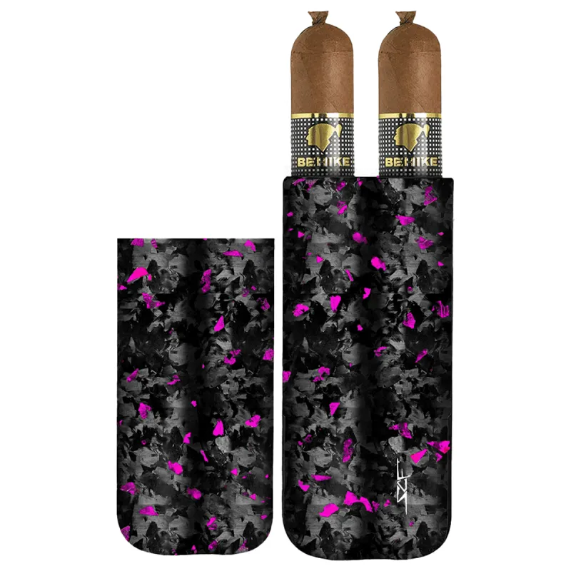 2 Tube Purple Flake Forged Carbon Fiber Cigar Case sold by Simply Carbon Fiber