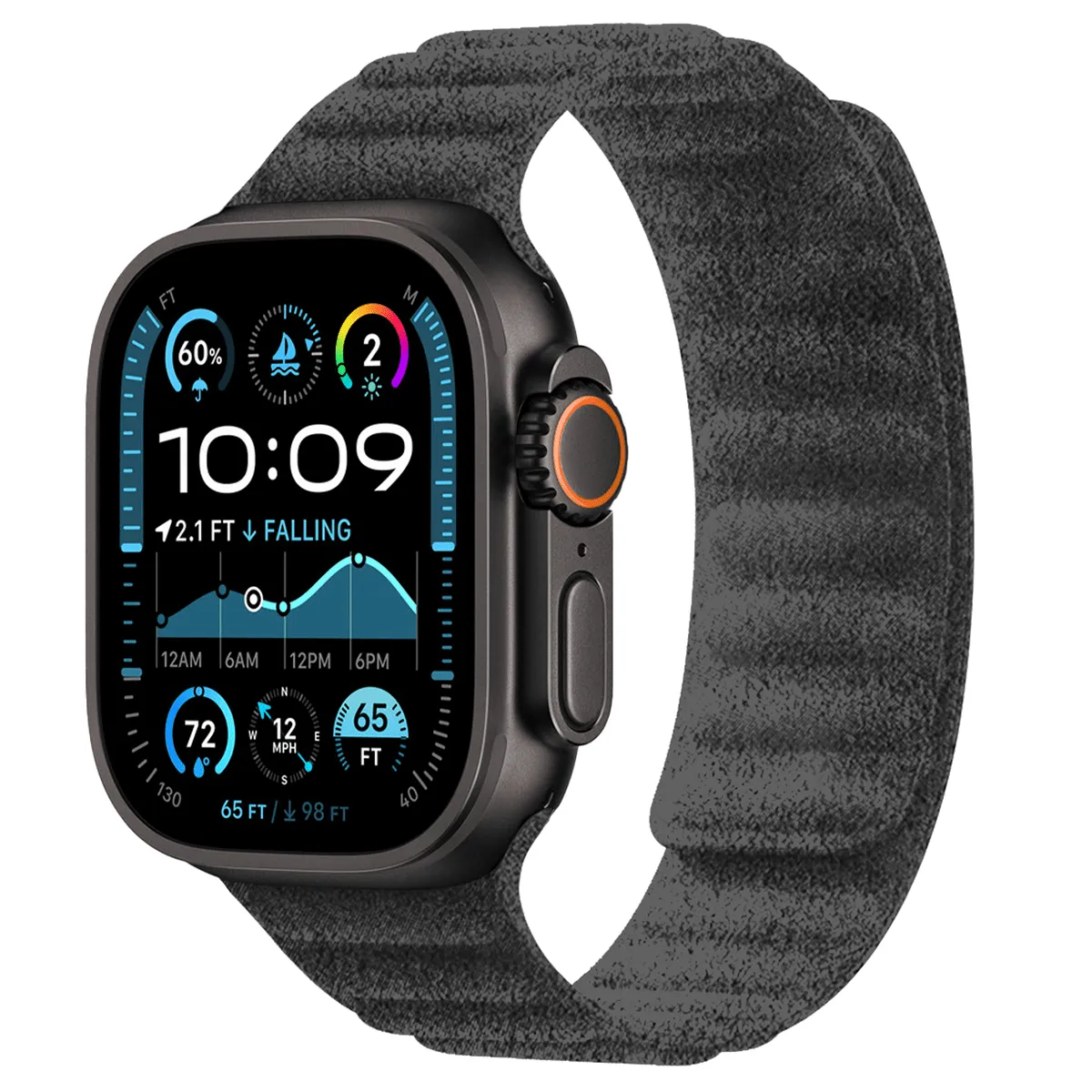 Apple Watch Grey Alcantara Magnetic Strap sold by Simply Carbon Fiber product image thumbnail 2