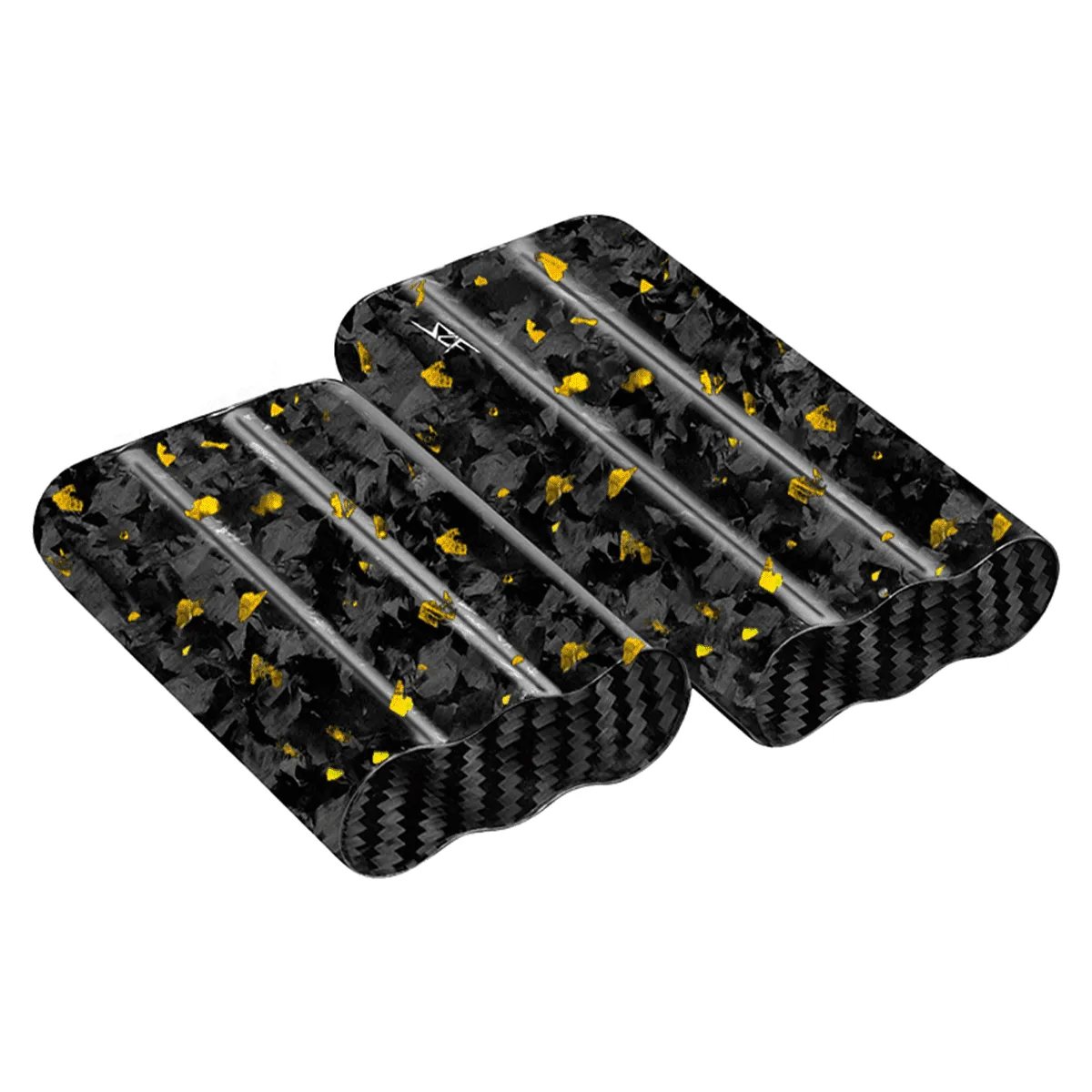 3 Tube Gold Flake Forged Carbon Fiber Cigar Case sold by Simply Carbon Fiber product image thumbnail 3