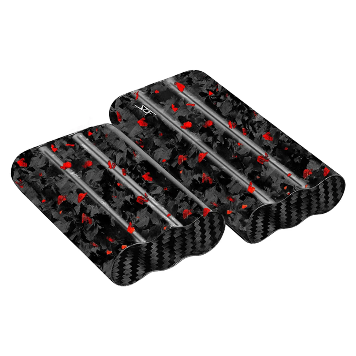 3 Tube Red Flake Forged Carbon Fiber Cigar Case sold by Simply Carbon Fiber product image thumbnail 3