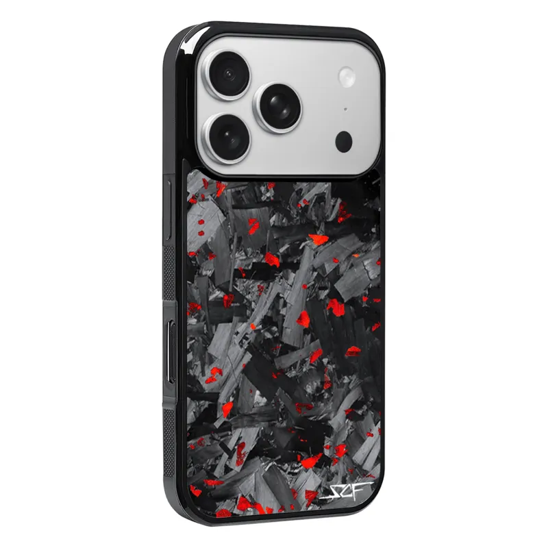 iPhone | Red Flake Forged Chunk Carbon Fiber Case | CLASSIC Series sold by Simply Carbon Fiber