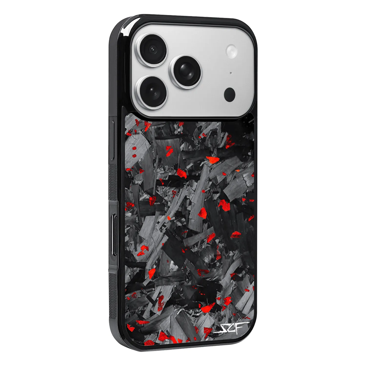 iPhone | Red Flake Forged Chunk Carbon Fiber Case | CLASSIC Series sold by Simply Carbon Fiber