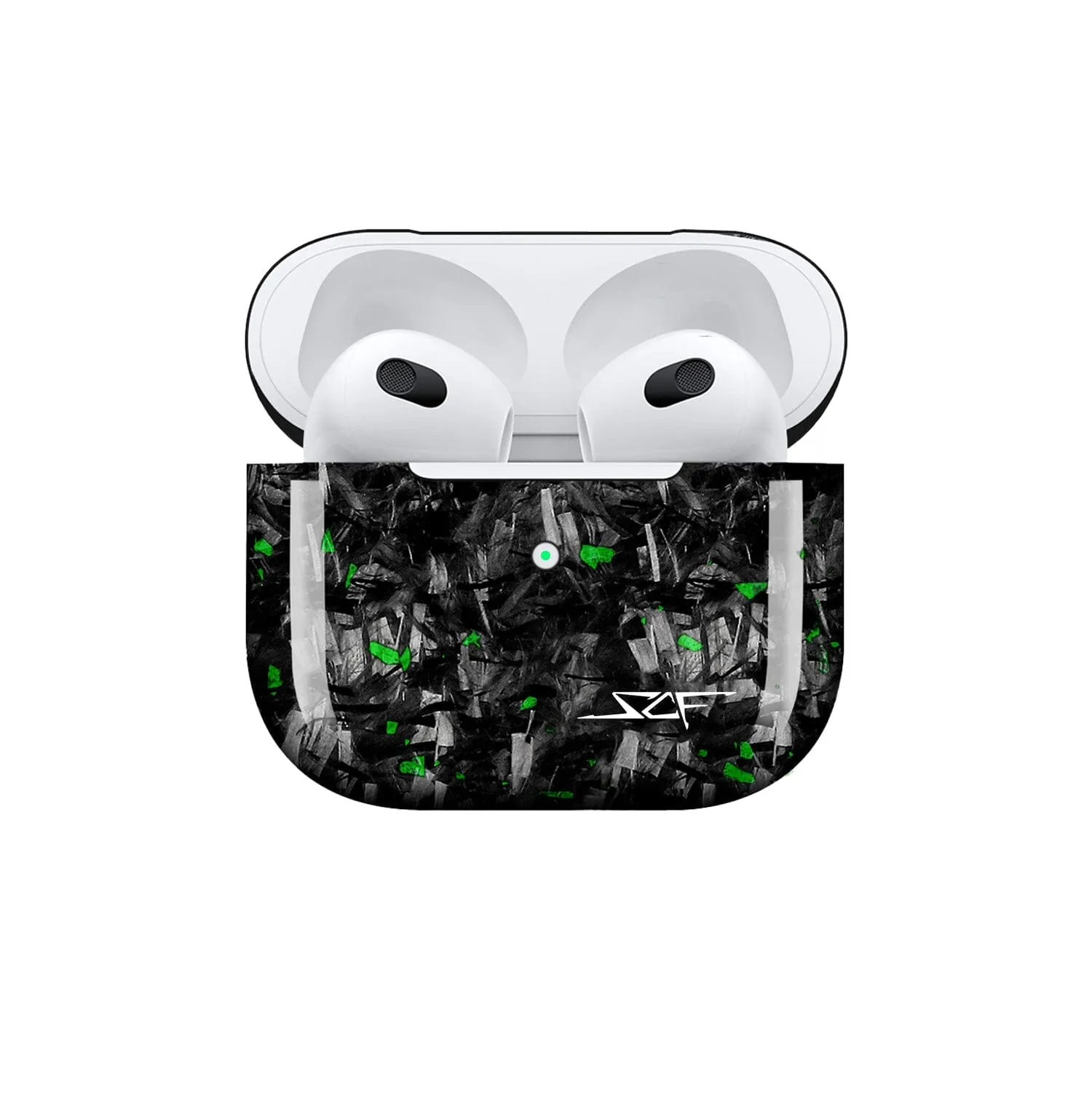 Apple AirPods | Green Flake Forged Carbon Fiber Case sold by Simply Carbon Fiber product image thumbnail 5