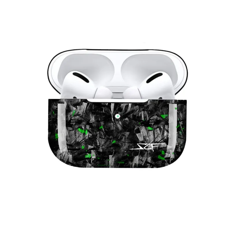 Apple AirPods | Green Flake Forged Carbon Fiber Case sold by Simply Carbon Fiber