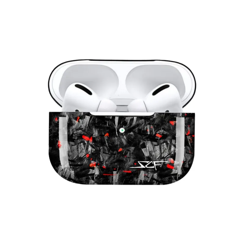 Apple AirPods | Red Flake Forged Carbon Fiber Case sold by Simply Carbon Fiber