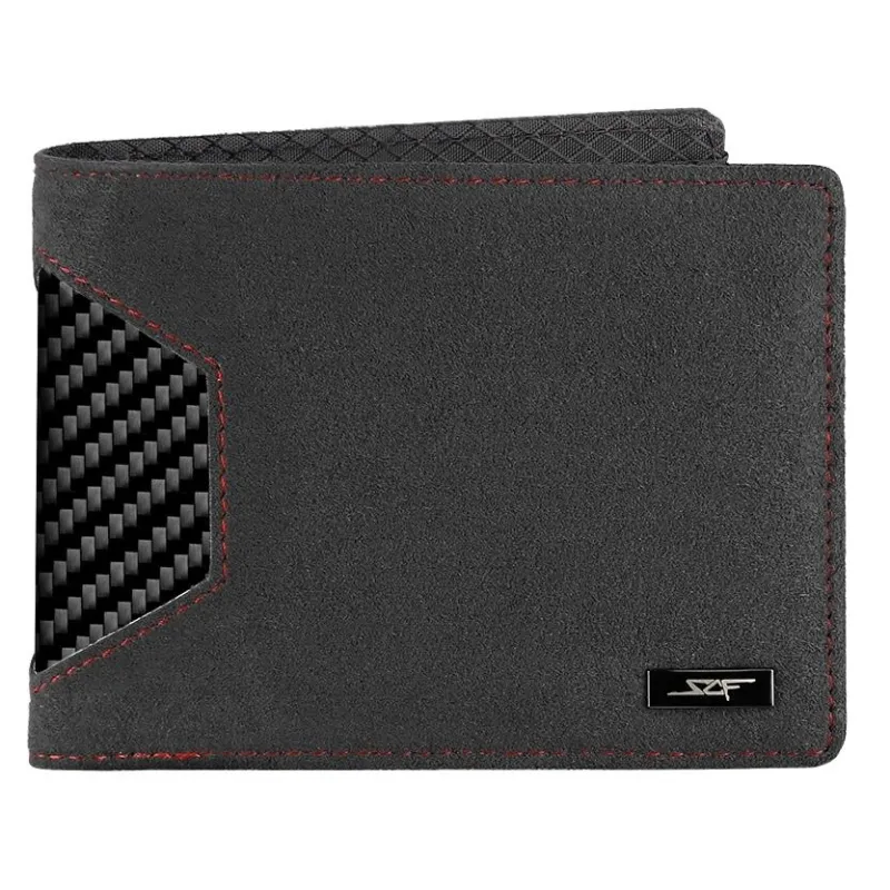 Alcantara & Carbon Fiber Bi-Fold Wallet made by Simply Carbon Fiber