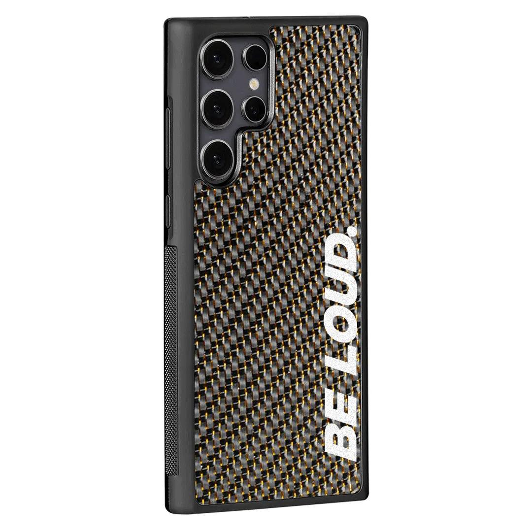 Samsung | Gold Lace Carbon Fiber Case | BE LOUD. x SCF sold by Simply Carbon Fiber