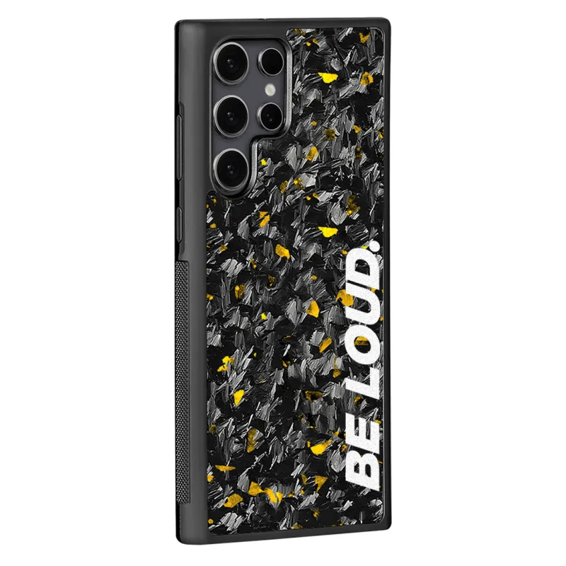 Samsung | Gold Flake Forged Carbon Fiber Case | BE LOUD. x SCF sold by Simply Carbon Fiber