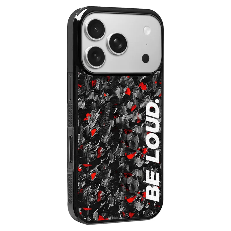 iPhone | Red Flake Forged Carbon Fiber Case | BE LOUD. x SCF sold by Simply Carbon Fiber