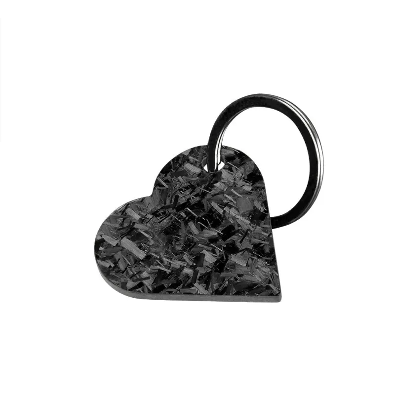 Forged Carbon Fiber Heart Shaped Keychain sold by Simply Carbon Fiber