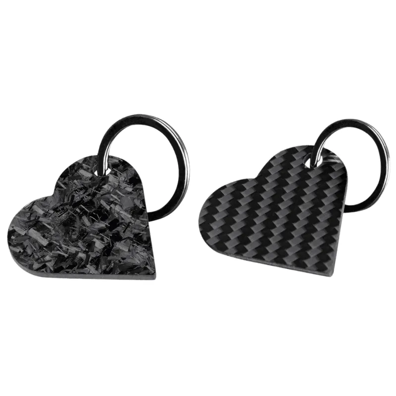 Real Carbon Fiber & Forged Heart Shaped Keychain (2 Pack) sold by Simply Carbon Fiber