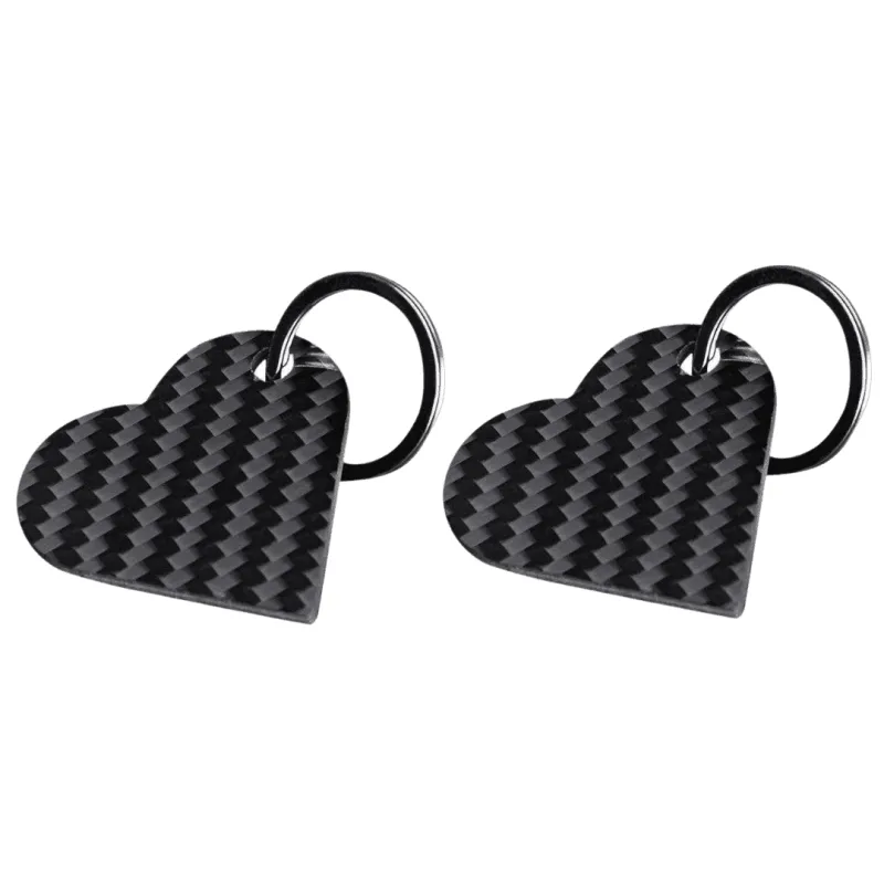 Real Carbon Fiber Heart Shaped Keychain (2 Pack) made by Simply Carbon Fiber