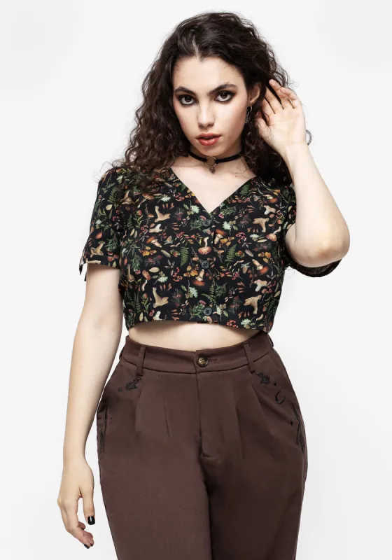 Vasilisa Button Up Crop Top sold by Disturbia