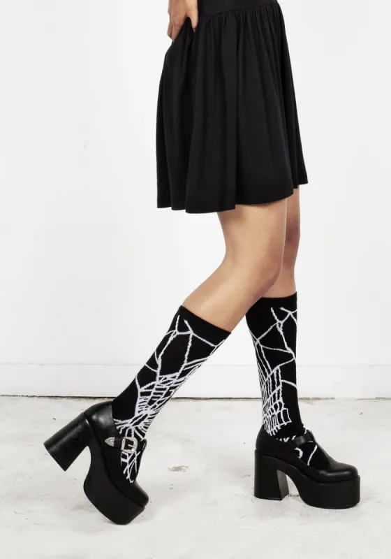 SPIDER WEB LONG SOCKS sold by Disturbia