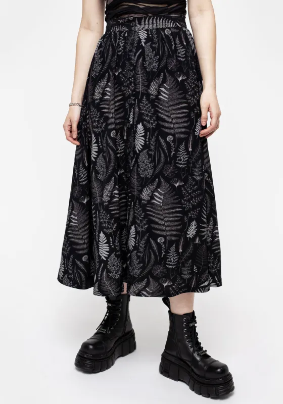Maidenhair Button Up Midi Skirt sold by Disturbia