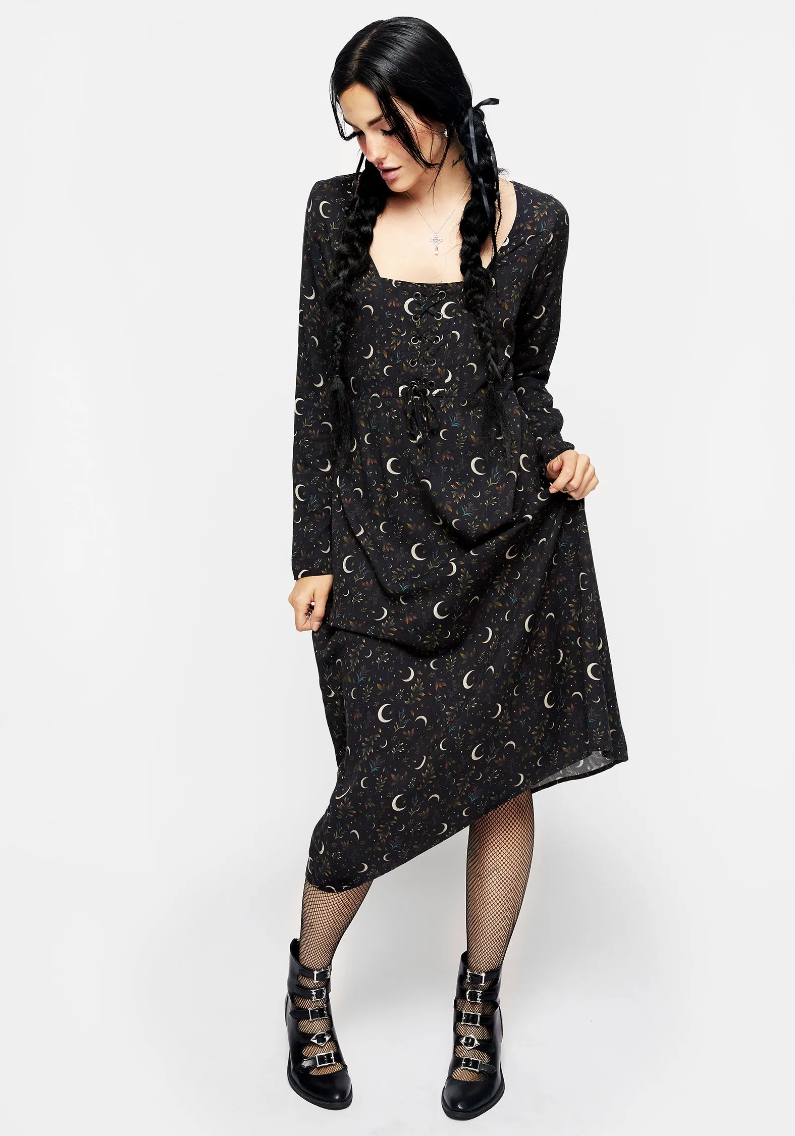 Sickle Moon Corset Midi Dress sold by Disturbia product image thumbnail 5