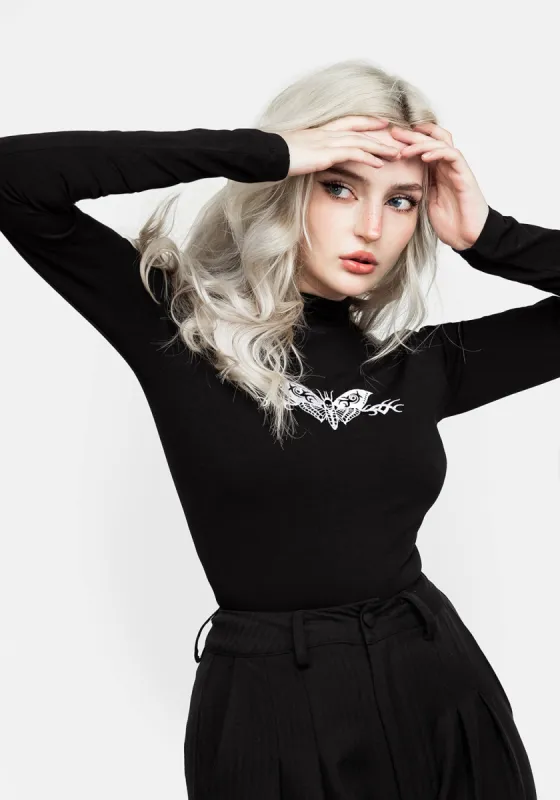 Morta High Neck Jersey Bodysuit sold by Disturbia