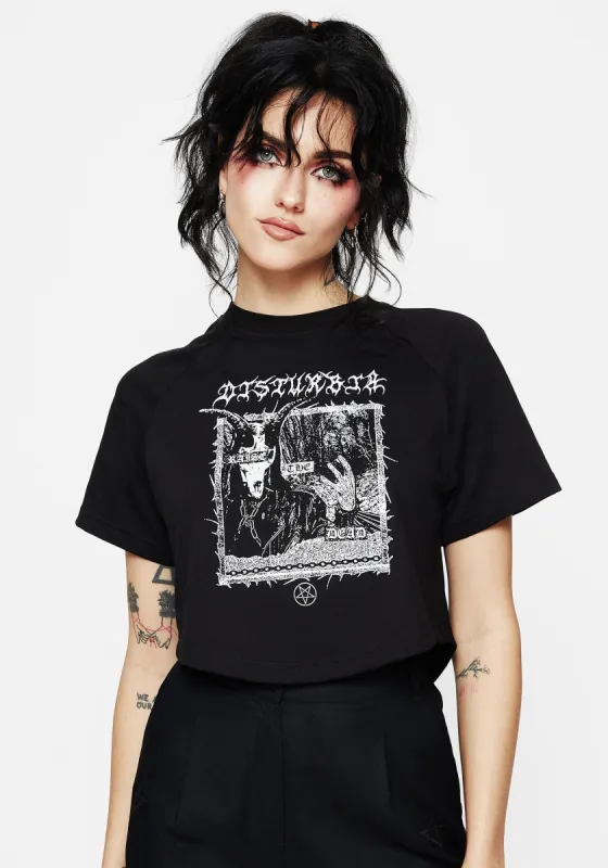 Raise the Dead Graphic Print Crop Tee sold by Disturbia