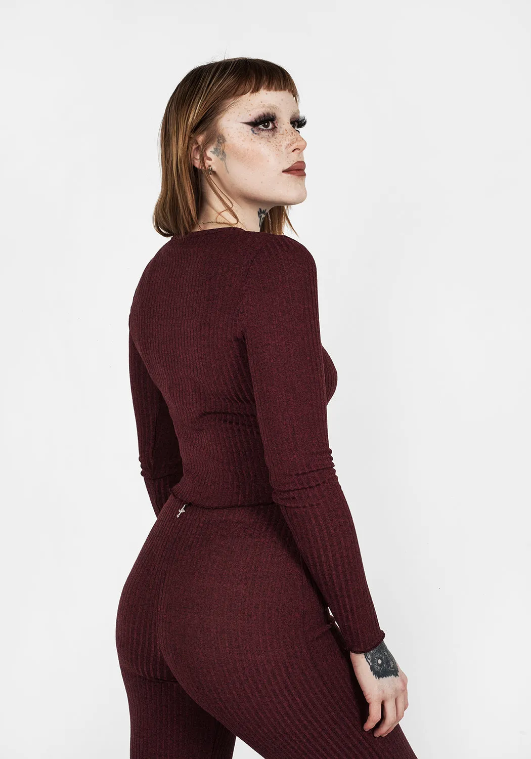 MUNDI LONG SLEEVE CROP TOP sold by Disturbia product image thumbnail 4